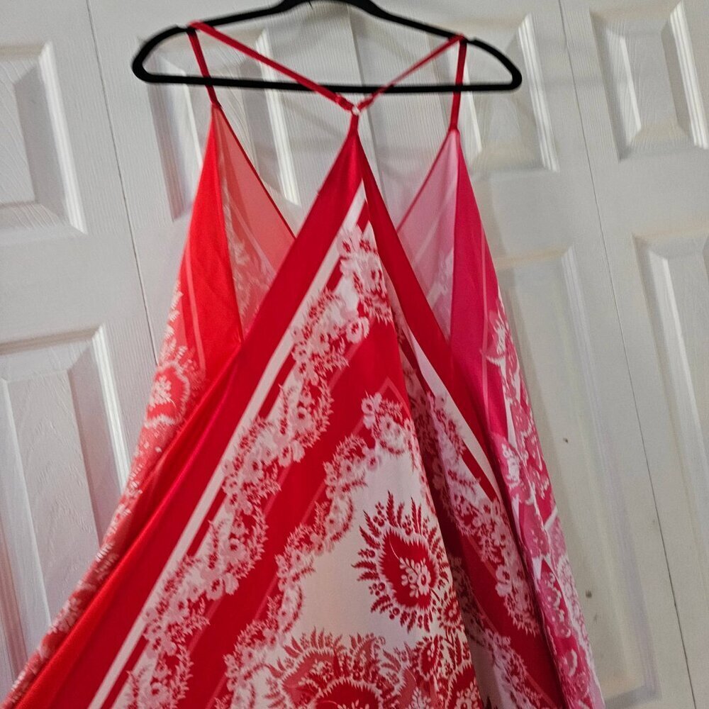 All Saints Women's Lil Paloma Bandana Asymmetric Coverup Silk Dress Size 10 - Picture 13 of 15